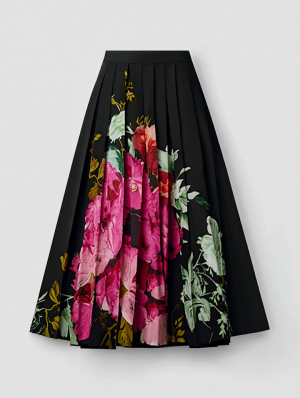Floral print maxi skirt