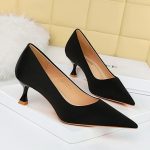 Women Wineglass Heel Shallow Pumps