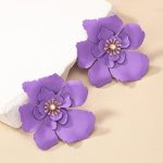 flower earrings with rhinestones